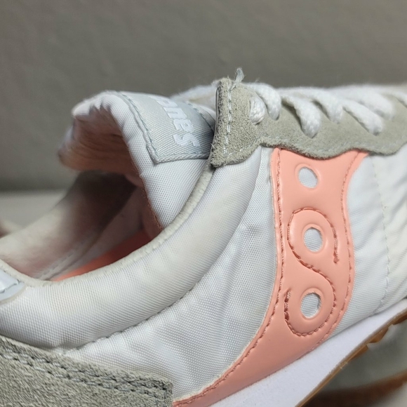 Saucony Bullet Shoes Womens 5.5 Pink White Suede Running Sneakers - Picture 6 of 9